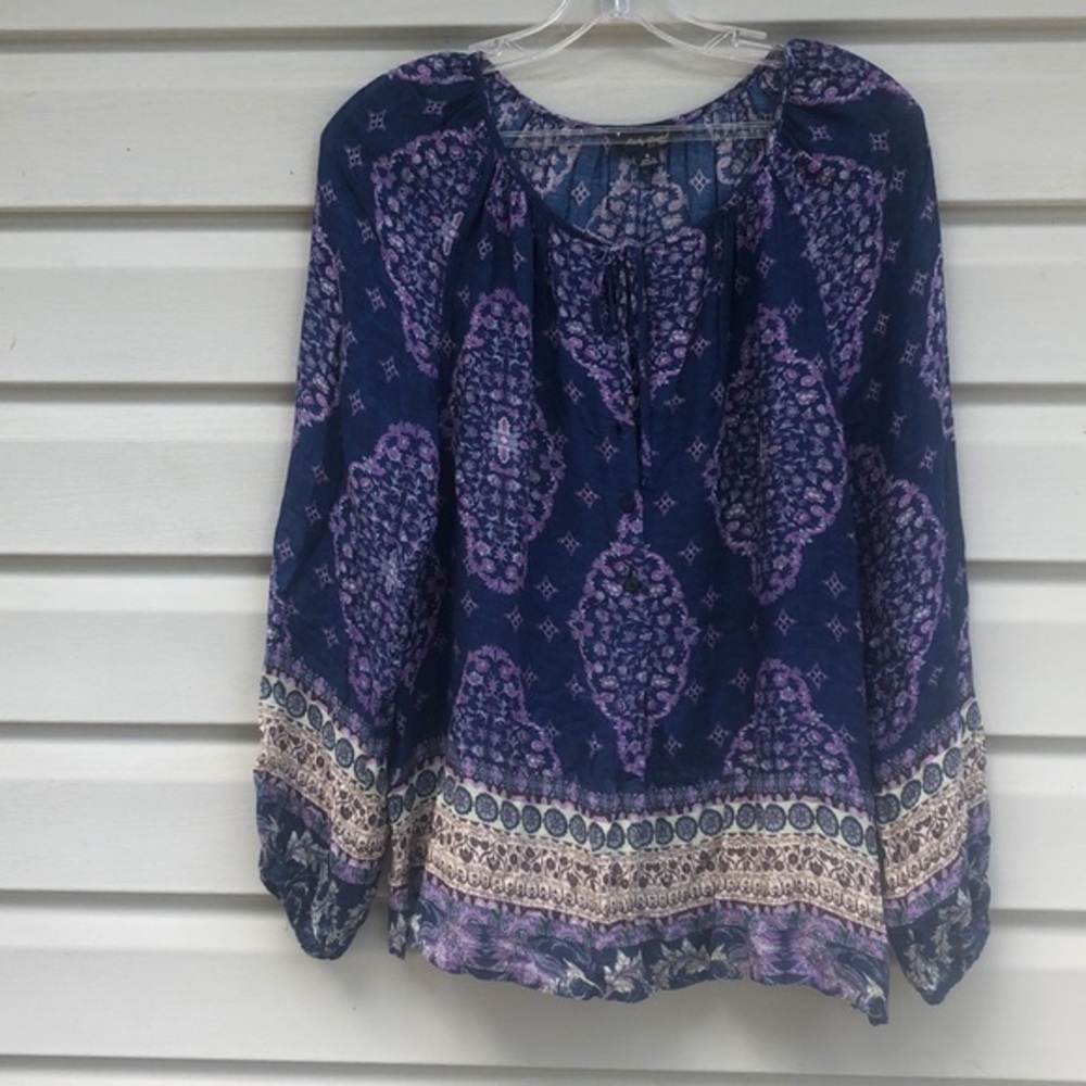 Lucky Brand Paisley Peasant Top Small